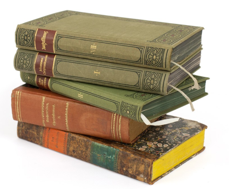 Stack of volumes from the Bibliothek der Kirchenväter